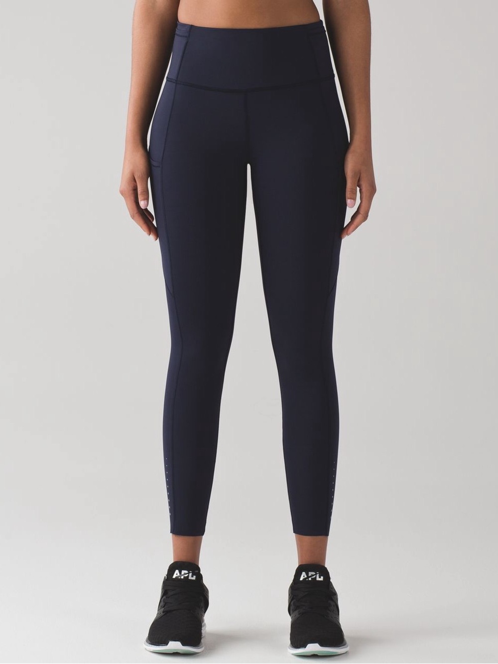 lululemon Fast & Free 7/8 Tight II Leggings Pockets Midnight Navy Blue 6 Crop-